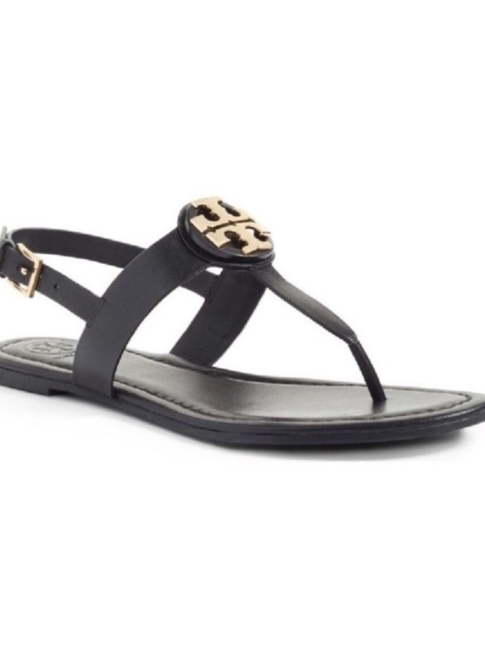 Tory Burch size 10 stunning black leather sandals EUC